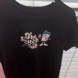 Dutch Bros Black Tee with Fun Graphic